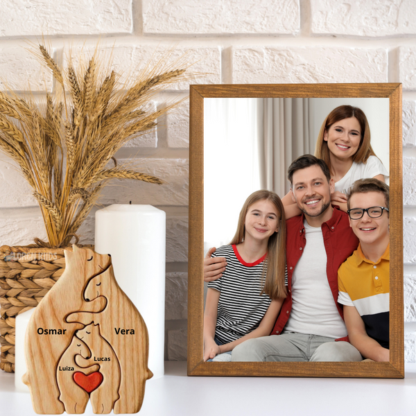 Quebra Cabeça Puzzle Madeira - Decoração Família Urso